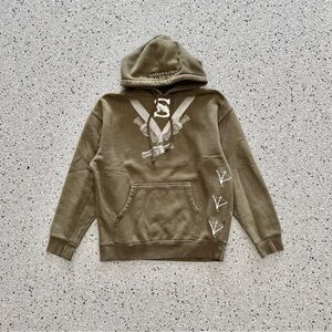 Vtg 2000s Stealth Waterfowl Hunting Hoodie Olive Green Pullover Duck Size Medium